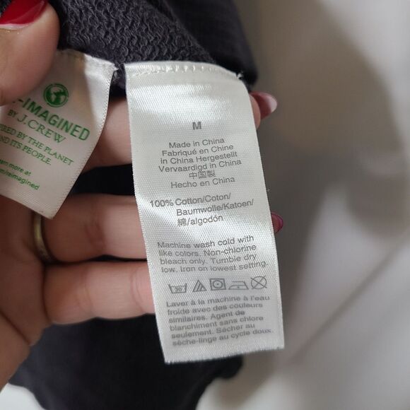 J.Crew Gray Vintage Fleece Cotton Terry Turtleneck AS079 Sz‎ M - Picture 4 of 6